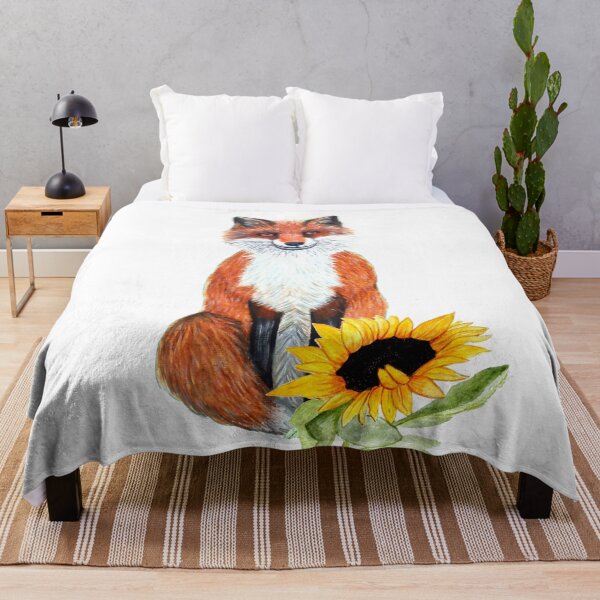 Item preview, Fox cub with sunflower designed and sold by MagentaRose.
