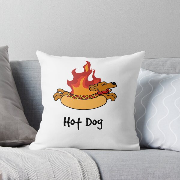 Item preview, Flaming Cute Hot Dog designed and sold by Pundressed.