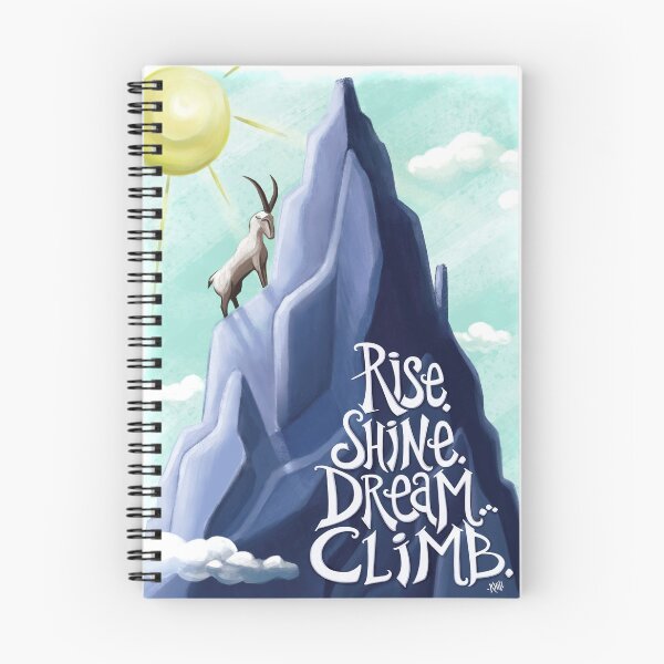 Item preview, Mountain Goat Typography Rise, Shine, Dream, Climb designed and sold by DreamBoxArt.