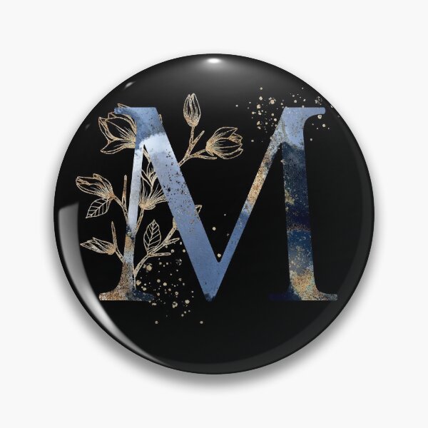Item preview, Floral Initial Letter M, Monogrammed designed and sold by PinkLotusArt.