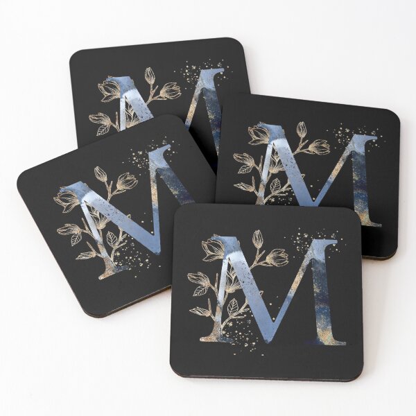 Item preview, Floral Initial Letter M, Monogrammed designed and sold by PinkLotusArt.