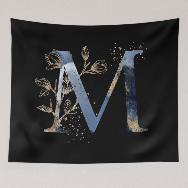 Item preview, Floral Initial Letter M, Monogrammed designed and sold by PinkLotusArt.