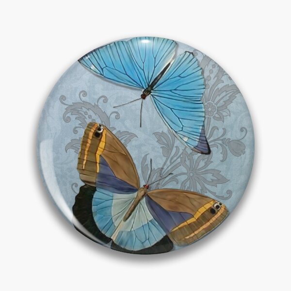 Artikelvorschau, Butterflies on Blue Floral entworfen und verkauft von SpiceTree.