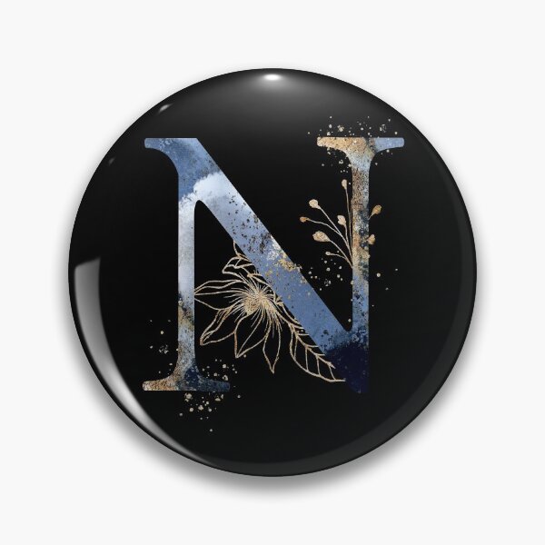 Item preview, Floral Initial Letter N, Monogrammed designed and sold by PinkLotusArt.
