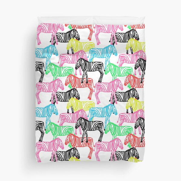 Rainbow Baby Zebra Print Duvet Cover