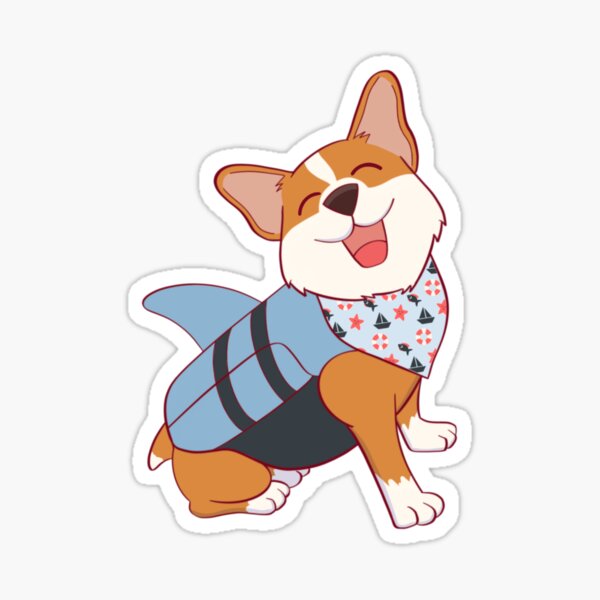 Shark Puppy Stickers Redbubble - doge shark roblox