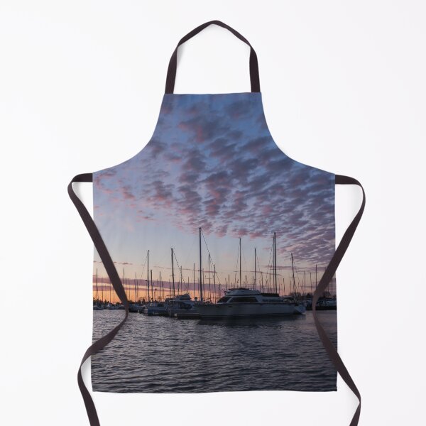 Item preview, Marina Sunset - Silhouetted Yachts and Breezy Cloud Patterns designed and sold by Georgia Mizuleva.