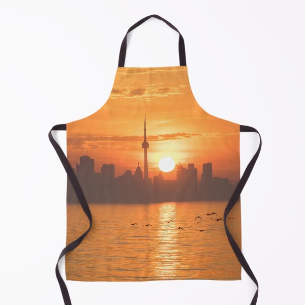 Item preview, Tangerine Mist - Toronto Skyline Sunrise with Flying Birds designed and sold by Georgia Mizuleva.