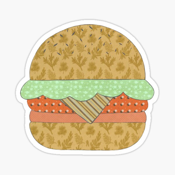 Burger Mixed Media Sticker Sticker
