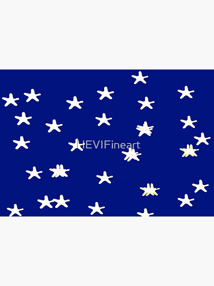 White stars pattern on navy blue by HEVIFineart