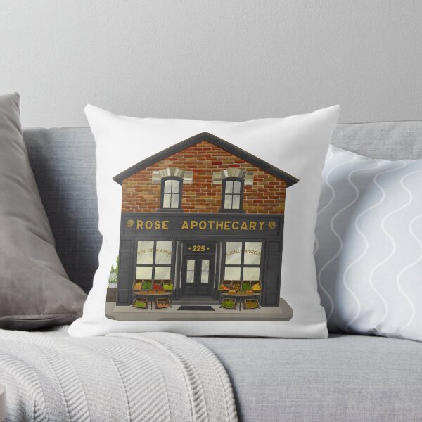 Rose Apothecary Illustration Throw Pillow