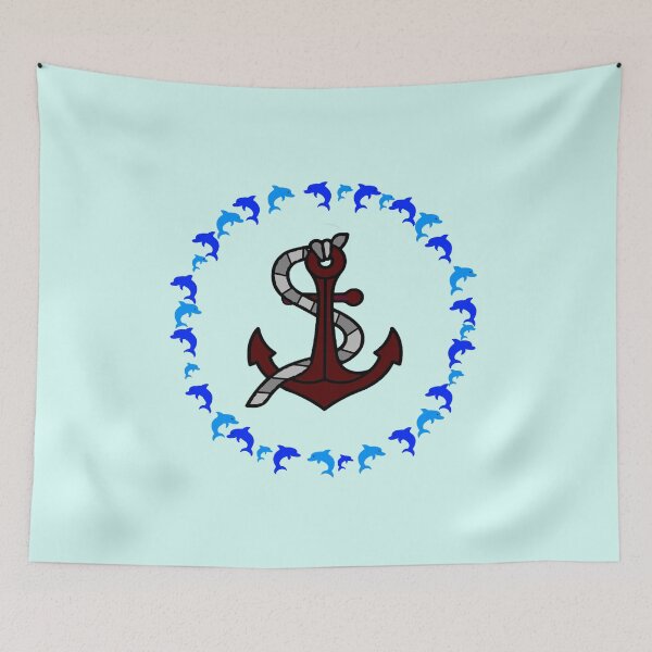 Item preview, blue dolphins marine anchor designed and sold by loiret1958.