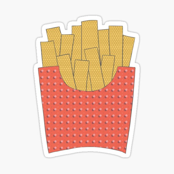 Fries Mixed Media Sticker Sticker