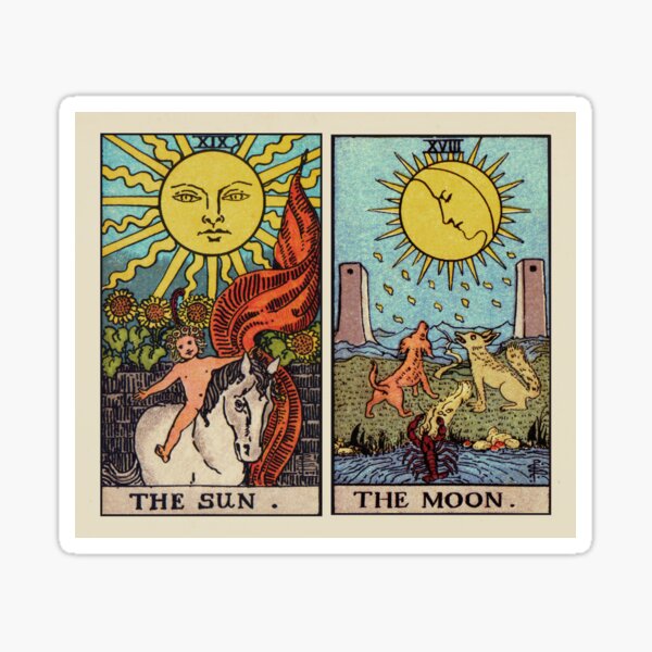 Vista previa del artículo con la obra «Tarot Luna y Sol | Color», diseñado y vendido por wildtribe.