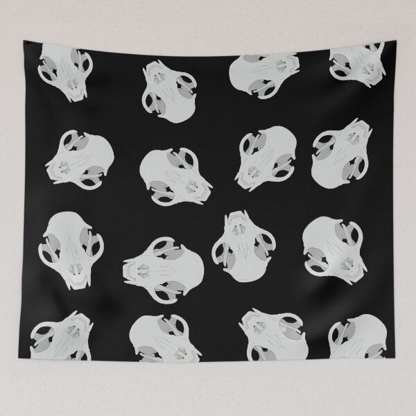 Item preview, Cat skull pattern black designed and sold by MarisaCArt.