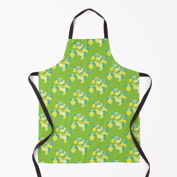 Lemon fruits , leaves and flowers Apron
