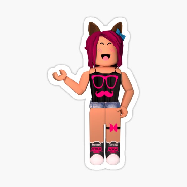 Roblox Girl Stickers Redbubble - pink cow roblox gfx