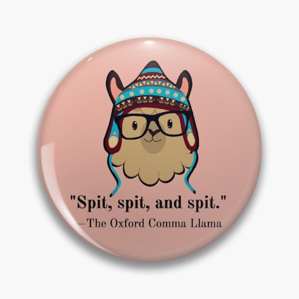 Item preview, Oxford Comma Llama black text spit dusty pink designed and sold by GrammarDance.