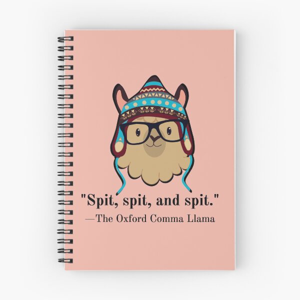 Item preview, Oxford Comma Llama black text spit dusty pink designed and sold by GrammarDance.
