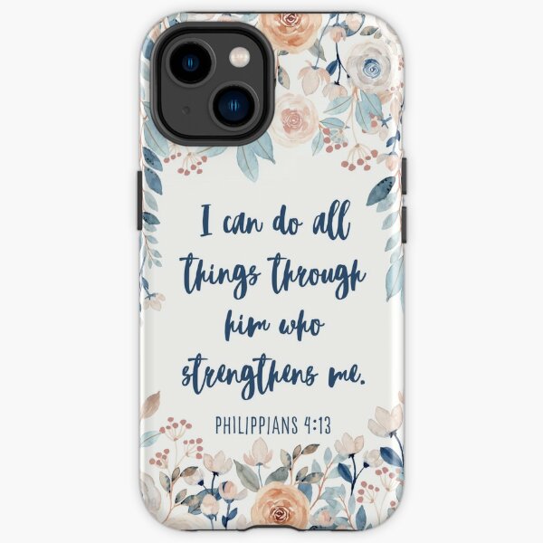 Philippians 4 13 Watercolor Flower Bible Verse Design