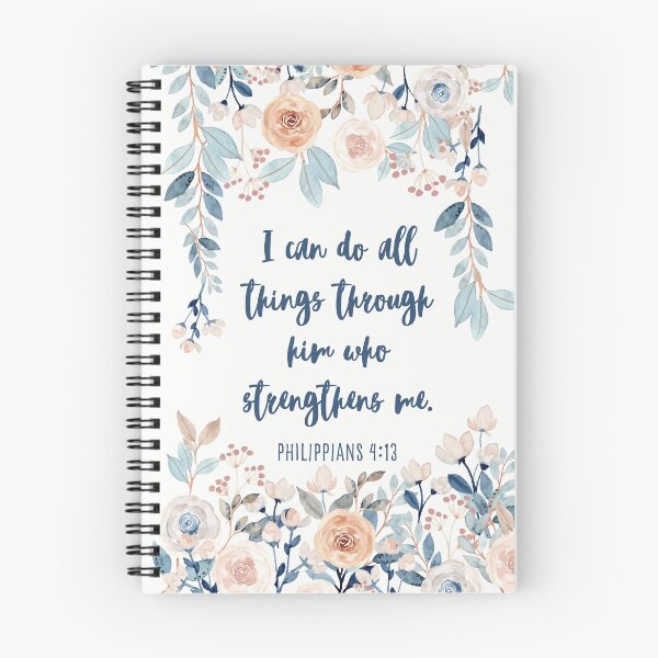 Aperçu de l'œuvre Philippiens 4:13 Aquarelle Fleur | Conception de versets bibliques | Cadeau chrétien | Verset de la Bible créée et vendue par Si Li.