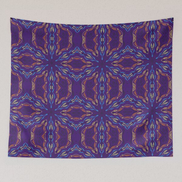 Item preview, Violet Flames Indonesian Ethnic Mosaic African Wax designed and sold by Neo-African-Wax.