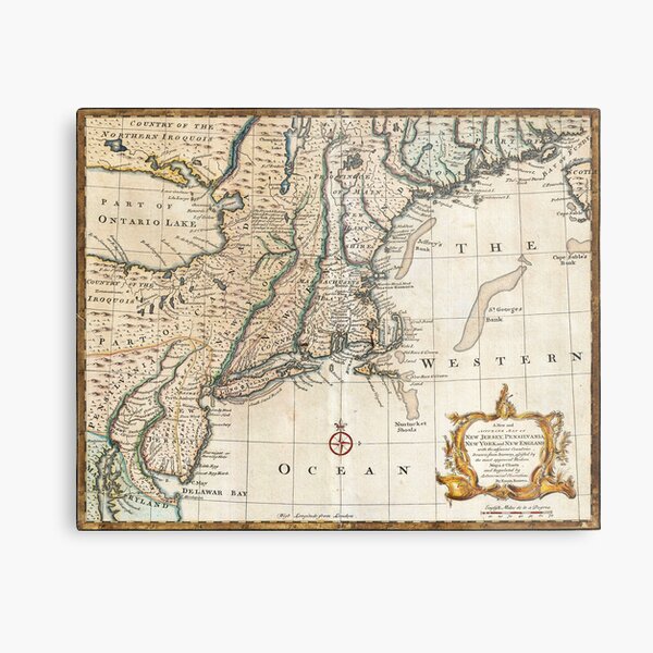 Item preview, New England Ancient Map (1747) designed and sold by VintageLevel.