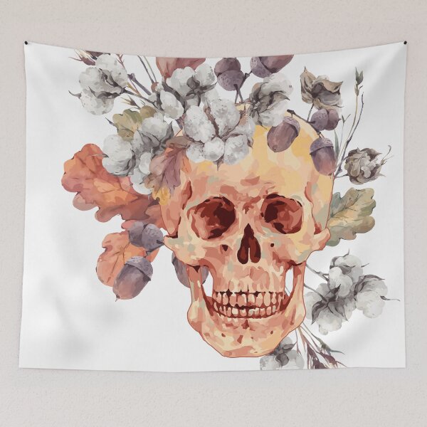 Item preview, Cotton Flower Skull designed and sold by eDigi-Arts.