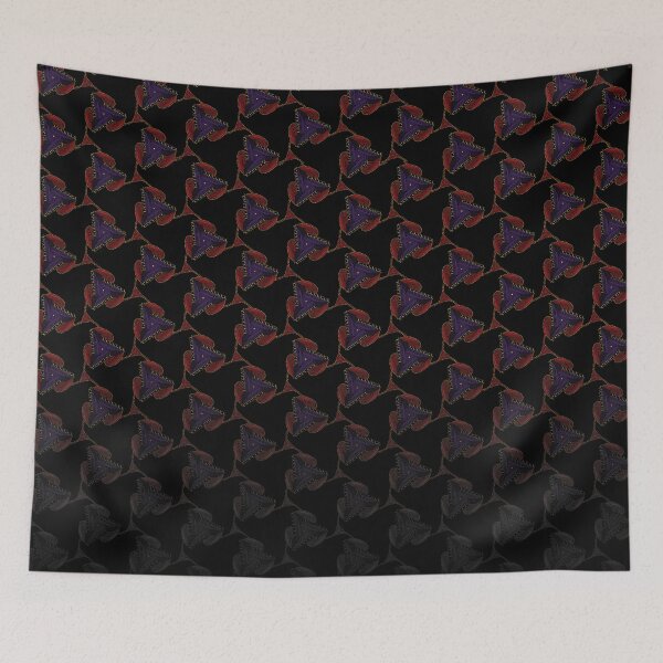 Item preview, Red Triad Ethnic African Wax Mosaic Fade Pattern designed and sold by Neo-African-Wax.
