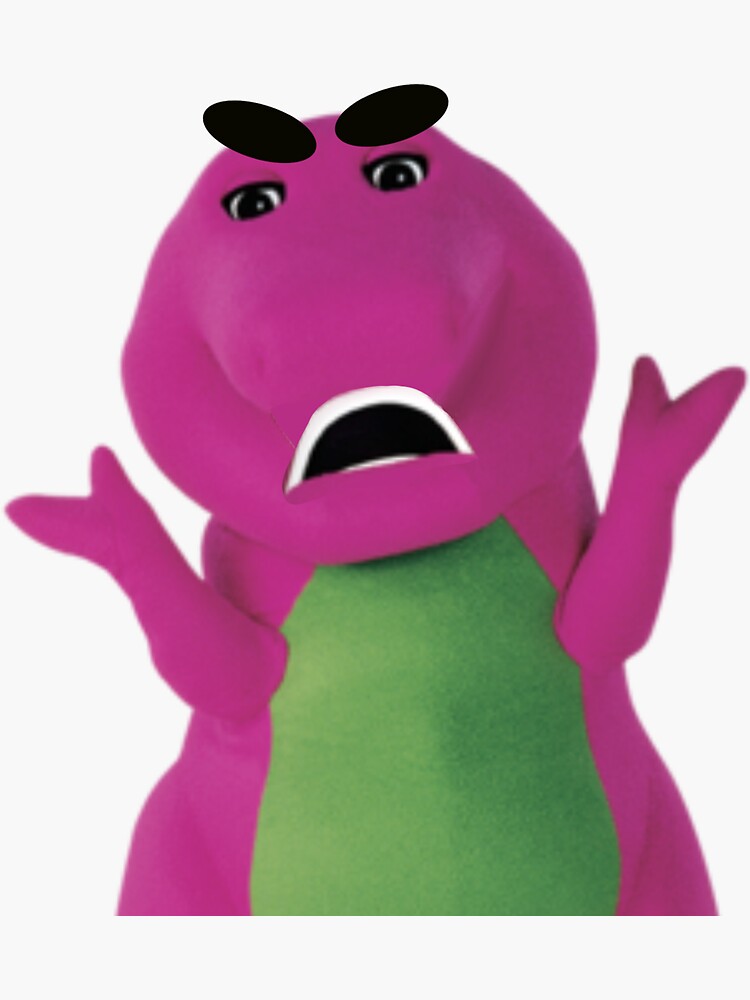 Angry Barney Sticker For Sale By Isahoney Redbubble Bg,f8f8f8 Flat,750x,075,f Pad,750x1000,f8f8f8
