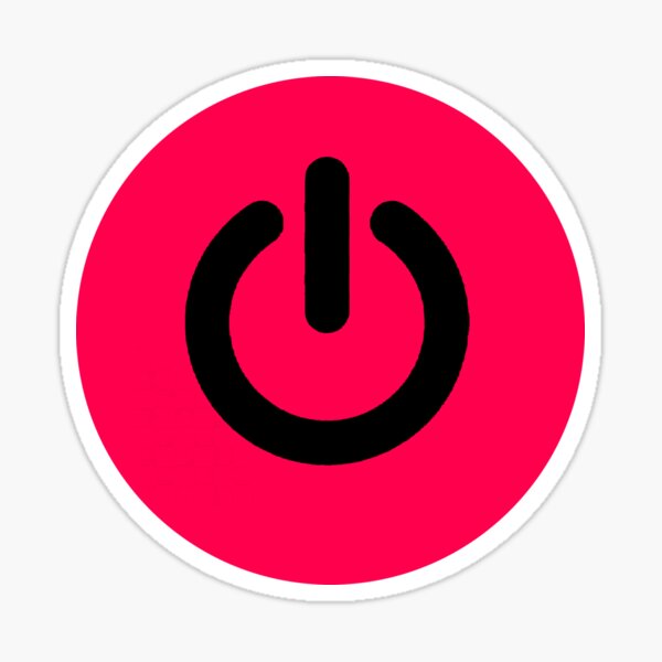 "power button" Sticker by surafelABC Redbubble