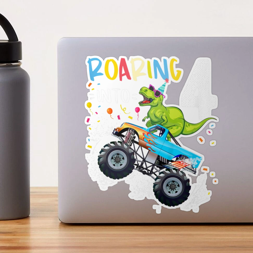 Monster Truck Jam Printed Birthday Stickers Water Bottle Address