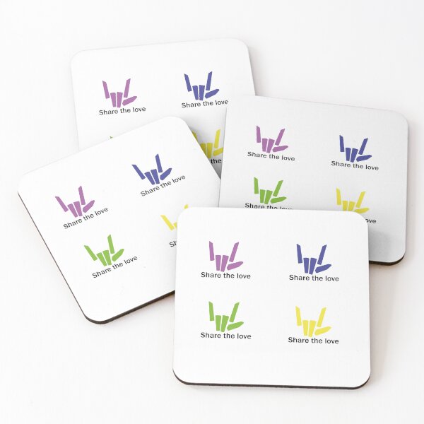 Item preview, Share the Love Yellow, Green, Blue and Purple Pack Sticker Style designed and sold by tinypurpleland.