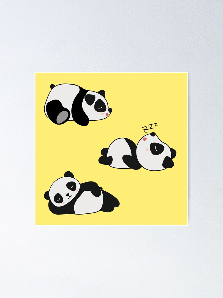 Cute Panda Illustration For Kids And Toddlers Set Of 3 4 Poster By Clpdesignlab Redbubble