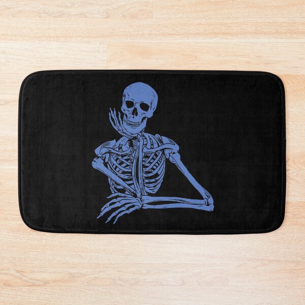 Item preview, Blue Skeleton Holding Chin designed and sold by blacksnowcomics.