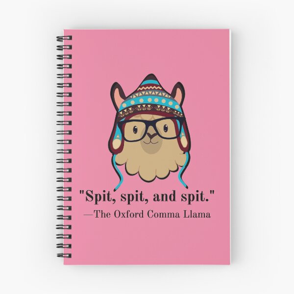 Item preview, Oxford Comma Llama black text spit pink magenta designed and sold by GrammarDance.