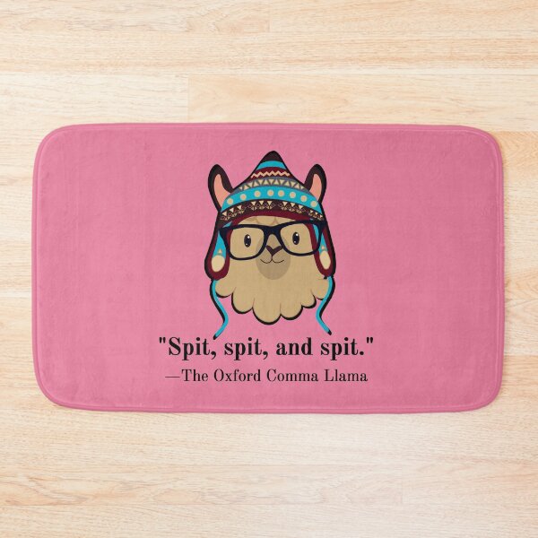 Item preview, Oxford Comma Llama black text spit pink magenta designed and sold by GrammarDance.
