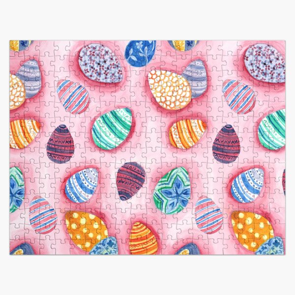 Easter Egg Watercolor Pattern Jigsaw Puzzle