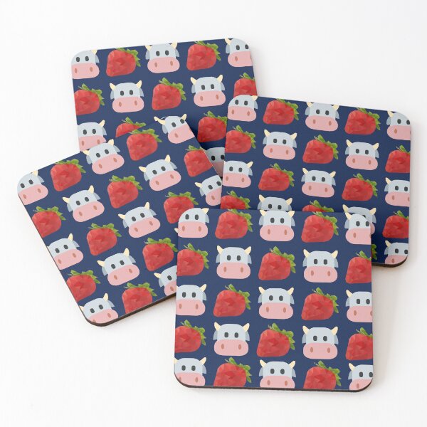 Item preview, Strawberry cow very cute pattern (Blue) designed and sold by NoodleBazaar.