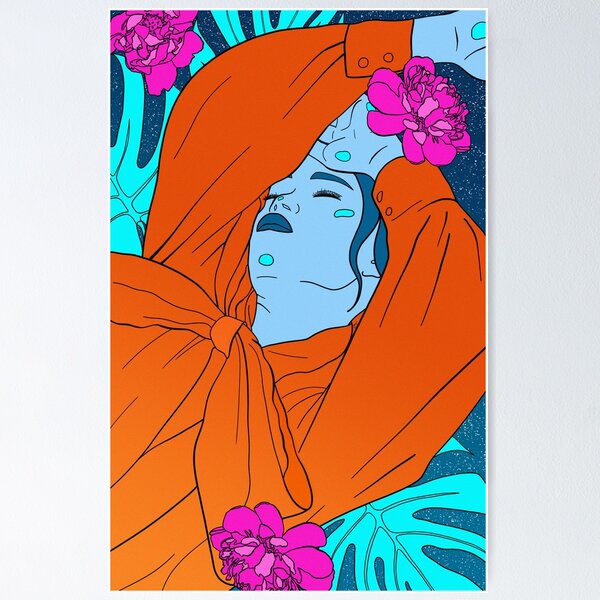 Item preview, Colorful Portrait of Woman in Flowers designed and sold by caroKanta.