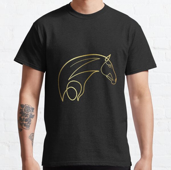 Golden Unicorn Silhouette T Shirts Redbubble - golden horse t shirt roblox