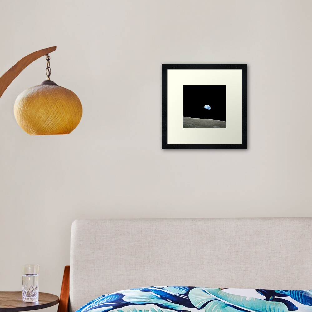 Apollo 8 NASA Moon Mission Earthrise Framed Art Print
