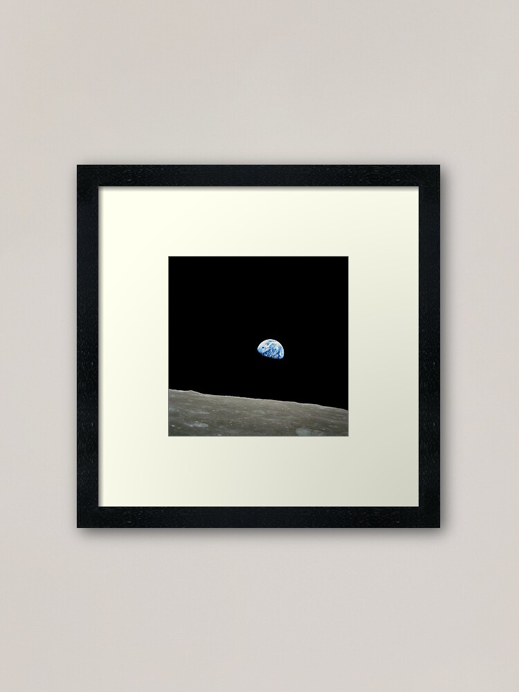 Alternate view of Apollo 8 NASA Moon Mission Earthrise Framed Art Print