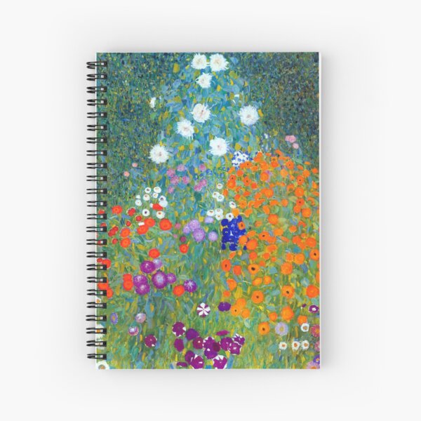Gustav Klimt Flower Garden Spiral Notebook
