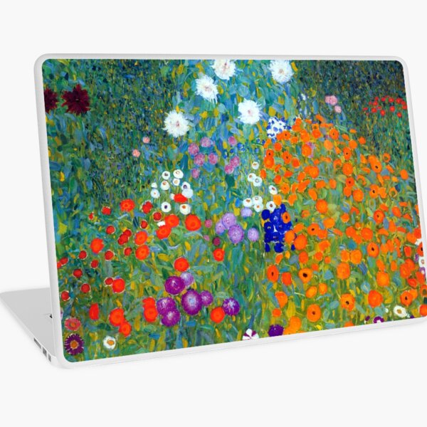 Jardín de flores Gustav Klimt Vinilo para portátil