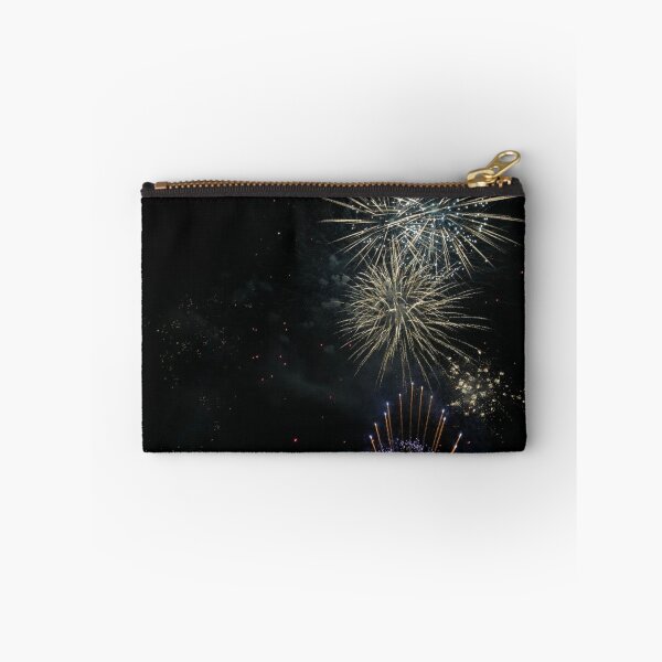Item preview, Gold and Purple Fireworks Formation at Night designed and sold by alteredillusion.
