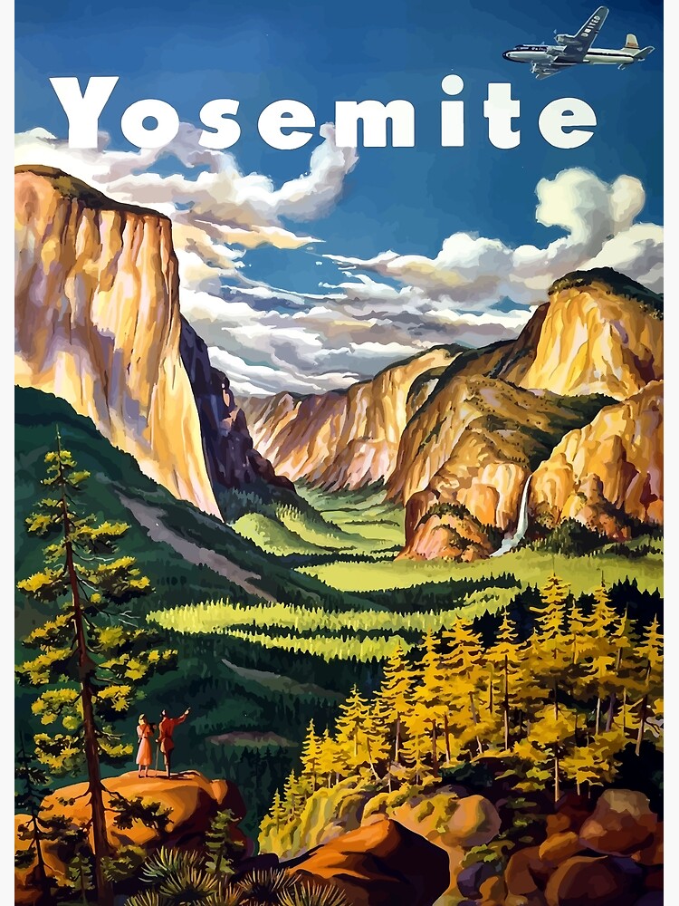 Disover Vintage Yosemite National Park California Travel Premium Matte Vertical Poster