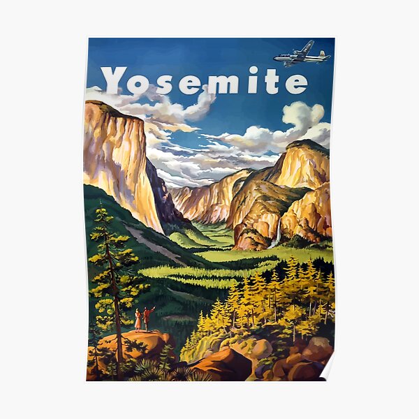 Vintage Yosemite National Park California Travel Poster