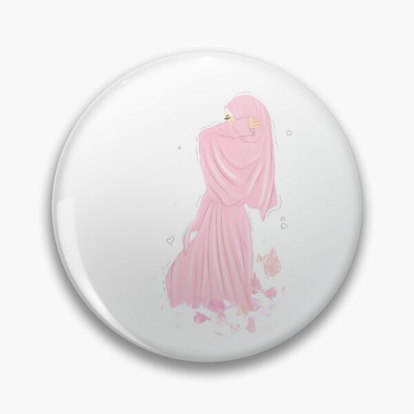 Item preview, Pink muslimah girl wearing niqab illustration drawing designed and sold by Imanitasong.