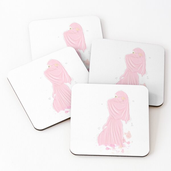 Item preview, Pink muslimah girl wearing niqab illustration drawing designed and sold by Imanitasong.